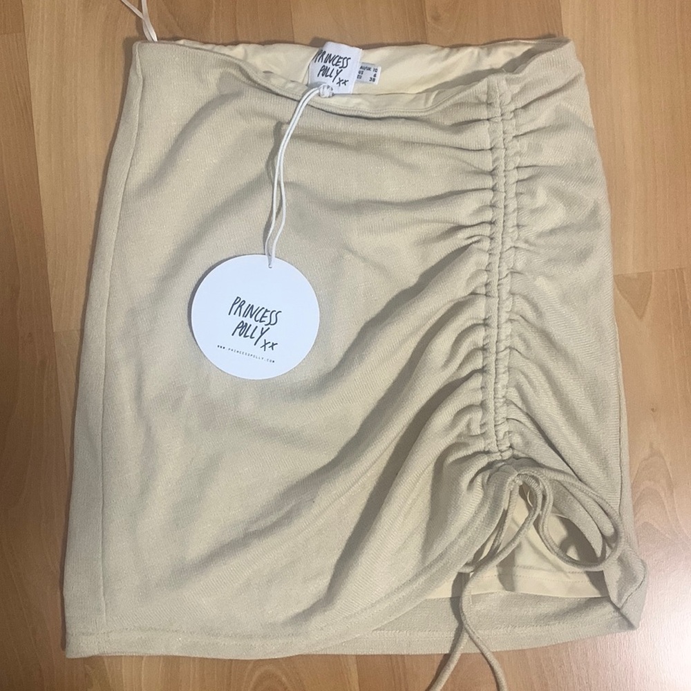 Princess Polly Cleo Mini Skirt in Beige